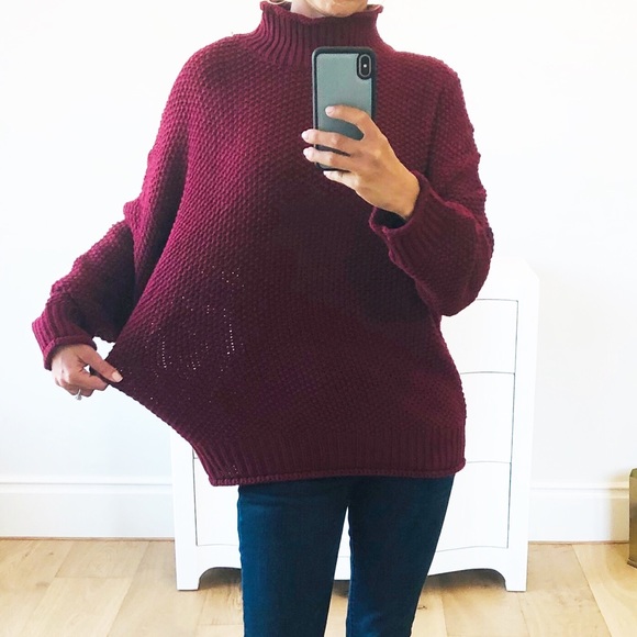 SONOMA Wine Red Pullover Loose Sweater - Picture 4 of 9
